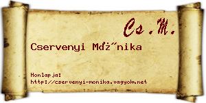 Cservenyi Mónika névjegykártya